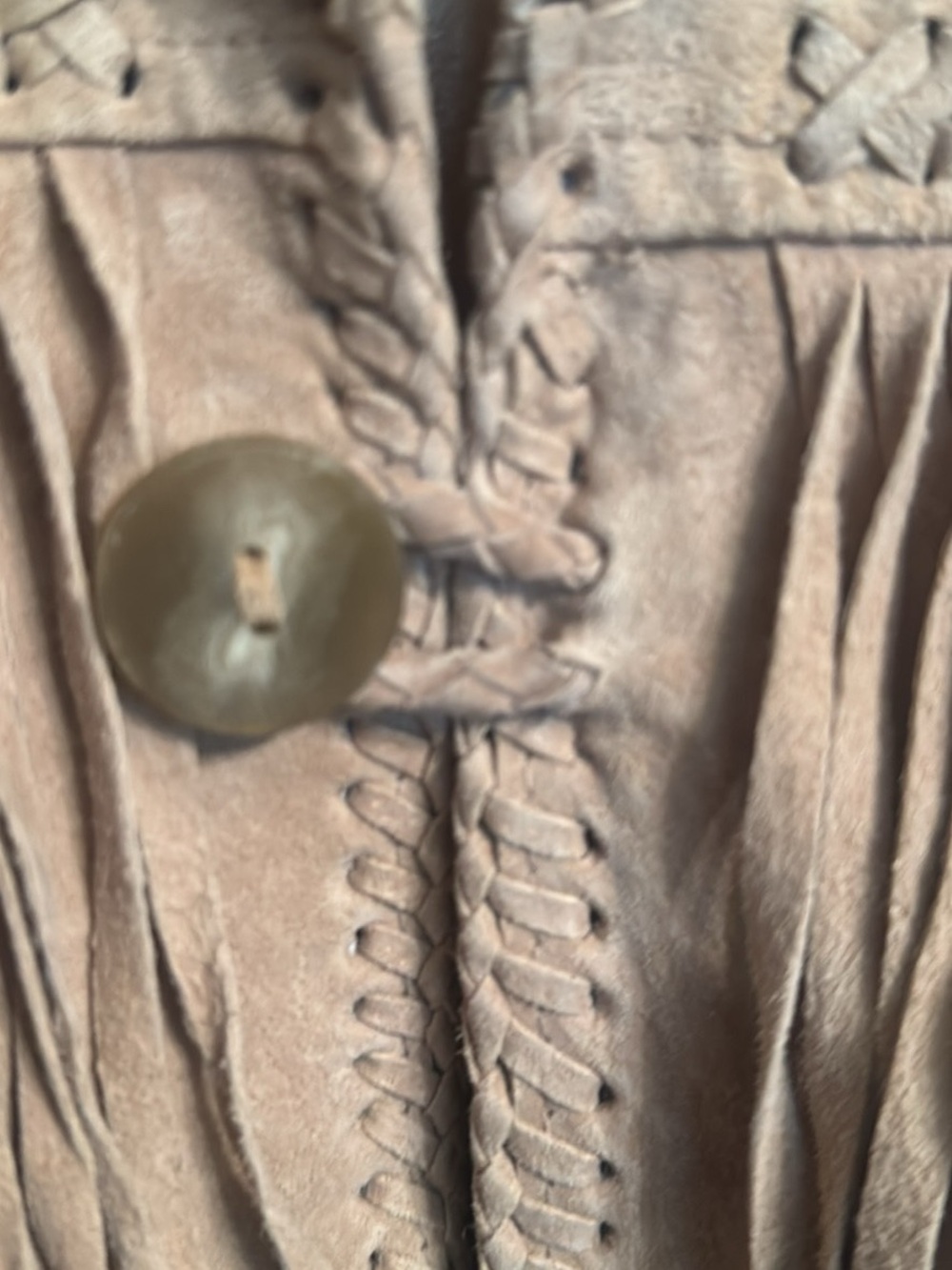 Scully Beige Men’s Suede Fringe Western Jacket - Picture 3 of 7